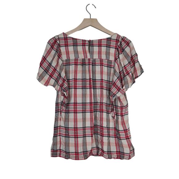 Anthropologie Maeve Women's L Priscillia Plaid Pullover Blouse - Picture 3 of 10